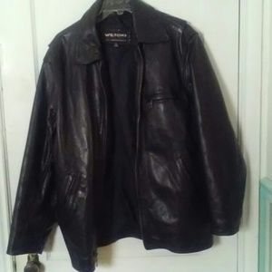 Mens Wilson black leather jacket